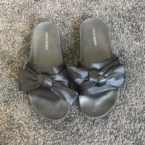 steve madden bow slides black
